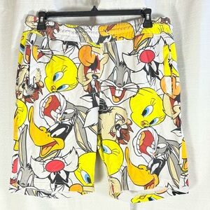 H&M WB Looney Tunes Cartoon Character Pockets sweatshirt material Shorts‎ size L